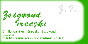 zsigmond ireczki business card